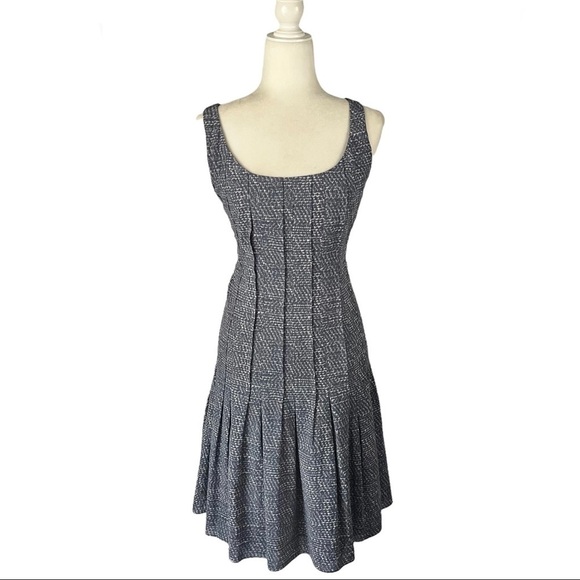 AKRIS PUNTO Pleated Dropped Waist Sleeveless Sheath Dress - Picture 2 of 15